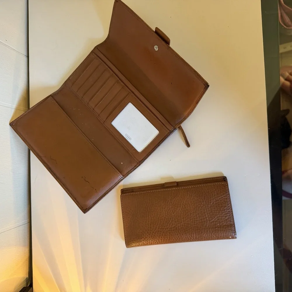 Coach SOHO Green Mini Signature C Canvas Leather Buckle Bi-Fold Wallet VTG Y2K